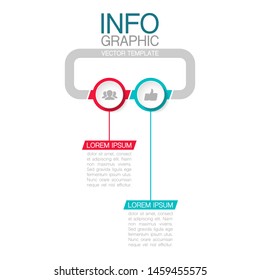 Vector horizontal infographic diagram, template for business, presentations, web design, 2 options.