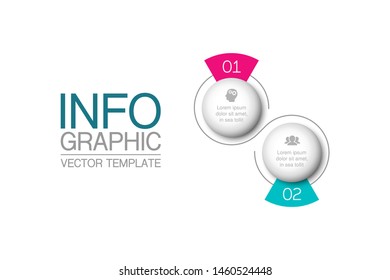 Vector horizontal infographic diagram, template for business, presentations, web design, 2 options.