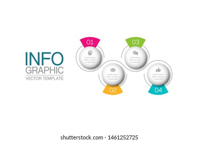 Vector horizontal infographic diagram, template for business, presentations, web design, 4 options.