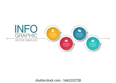 Vector horizontal infographic diagram, template for business, presentations, web design, 4 options.