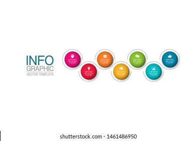 Vector horizontal infographic diagram, template for business, presentations, web design, 7 options.