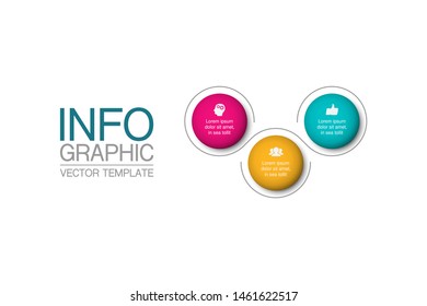 Vector horizontal infographic diagram, template for business, presentations, web design, 3 options.