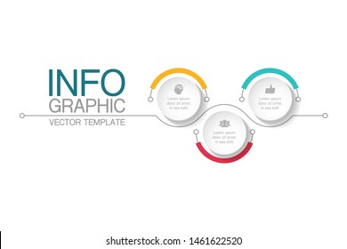 Vector Horizontal Infographic Diagram, Template For Business, Presentations, Web Design, 3 Options.