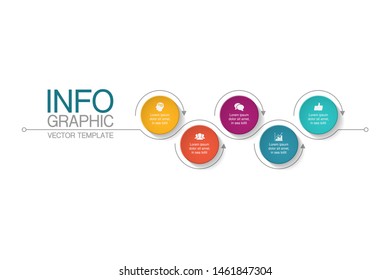 Vector horizontal infographic diagram, template for business, presentations, web design, 5 options.