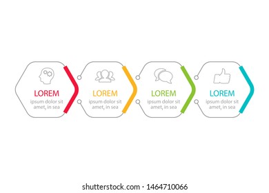 Vector horizontal infographic diagram, template for business, presentations, web design, 4 options.