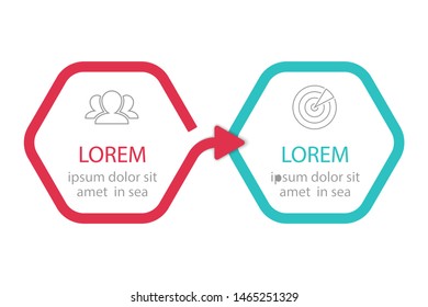 Vector horizontal infographic diagram, template for business, presentations, web design, 2 options.