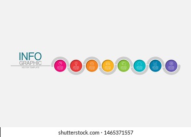 Vector horizontal infographic diagram, template for business, presentations, web design, 8 options.