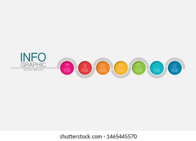 Vector horizontal infographic diagram, template for business, presentations, web design, 7 options.