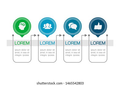 Vector horizontal infographic diagram, template for business, presentations, web design, 4 options.