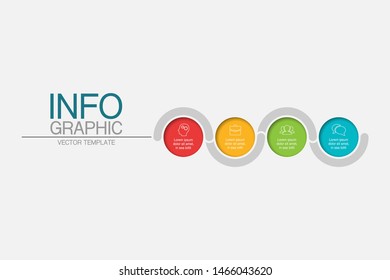 Vector horizontal infographic diagram, template for business, presentations, web design, 4 options.