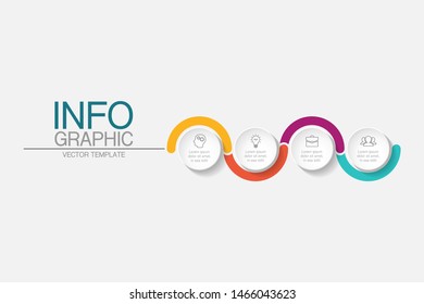 Vector horizontal infographic diagram, template for business, presentations, web design, 4 options.