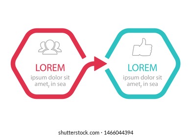 Vector horizontal infographic diagram, template for business, presentations, web design, 2 options.