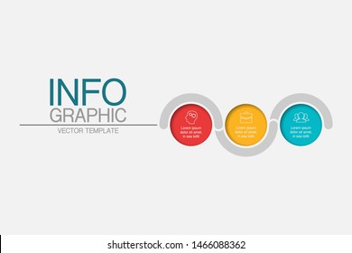 Vector horizontal infographic diagram, template for business, presentations, web design, 3 options.