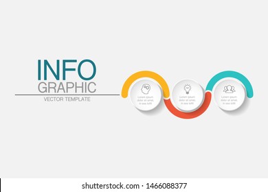 Vector horizontal infographic diagram, template for business, presentations, web design, 3 options.