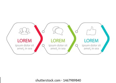 Vector horizontal infographic diagram, template for business, presentations, web design, 3 options.