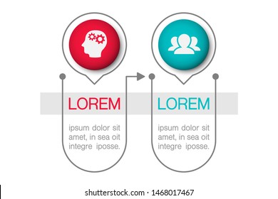 Vector horizontal infographic diagram, template for business, presentations, web design, 2 options.