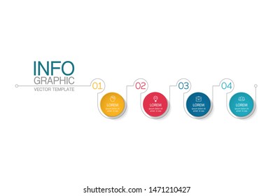 Vector horizontal infographic diagram, template for business, presentations, web design, 4 options.