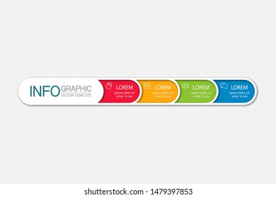 Vector horizontal infographic diagram, template for business, presentations, web design, 4 options.