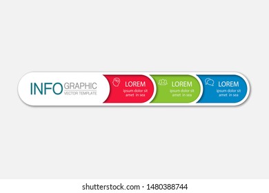 Vector horizontal infographic diagram, template for business, presentations, web design, 3 options.