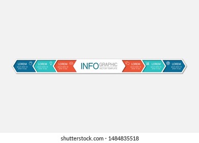 Vector horizontal infographic diagram, template for business, presentations, web design, 6 options.