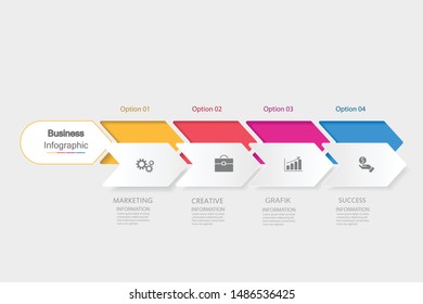 Vector horizontal infographic diagram, template for business, presentations, web design, 4 options.