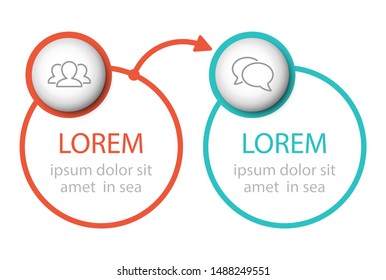 Vector horizontal infographic diagram, template for business, presentations, web design, 2 options.