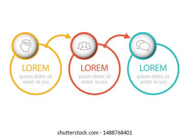 Vector horizontal infographic diagram, template for business, presentations, web design, 3 options.