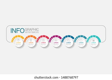 Vector horizontal infographic diagram, template for business, presentations, web design, 7 options.
