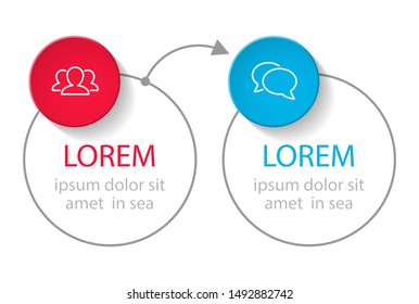 Vector horizontal infographic diagram, template for business, presentations, web design, 2 options.