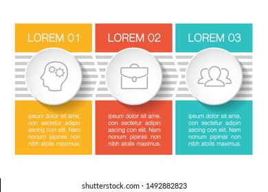 Vector horizontal infographic diagram, template for business, presentations, web design, 3 options.
