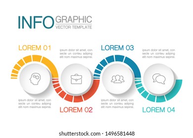 Vector horizontal infographic diagram, template for business, presentations, web design, 4 options.