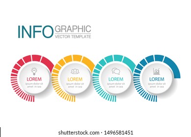 Vector horizontal infographic diagram, template for business, presentations, web design, 4 options.