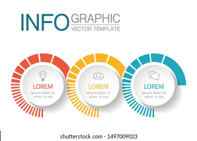 Vector horizontal infographic diagram, template for business, presentations, web design, 3 options.