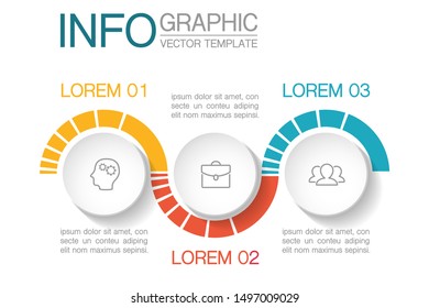 Vector horizontal infographic diagram, template for business, presentations, web design, 3 options.