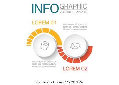Vector horizontal infographic diagram, template for business, presentations, web design, 2 options.