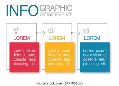 Vector horizontal infographic diagram, template for business, presentations, web design, 3 options.