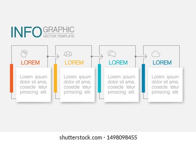 Vector horizontal infographic diagram, template for business, presentations, web design, 4 options.