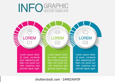 Vector horizontal infographic diagram, template for business, presentations, web design, 3 options.