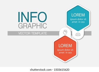 Vector horizontal infographic diagram, template for business, presentations, web design, 2 options.