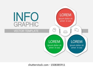 Vector horizontal infographic diagram, template for business, presentations, web design, 3 options.
