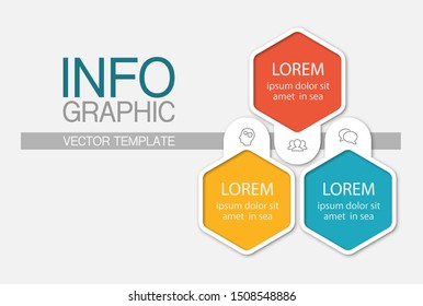 Vector horizontal infographic diagram, template for business, presentations, web design, 3 options.