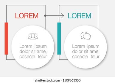 Vector horizontal infographic diagram, template for business, presentations, web design, 2 options.