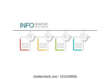 Vector horizontal infographic diagram, template for business, presentations, web design, 4 options.