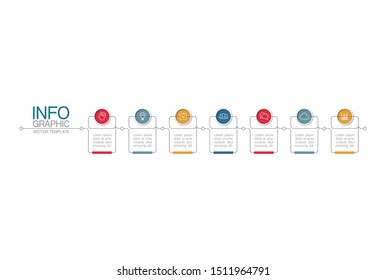 Vector horizontal infographic diagram, template for business, presentations, web design, 7 options.