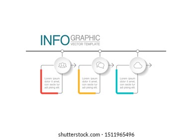 Vector horizontal infographic diagram, template for business, presentations, web design, 3 options.