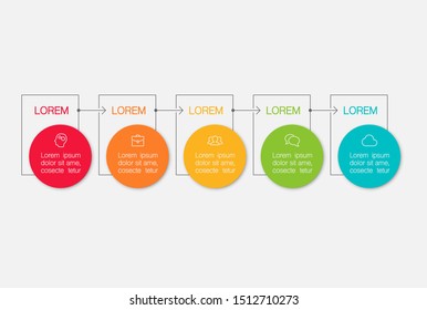 Vector horizontal infographic diagram, template for business, presentations, web design, 5 options.