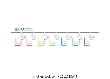 Vector horizontal infographic diagram, template for business, presentations, web design, 7 options.