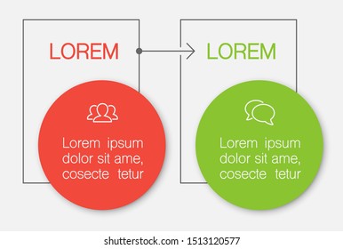 Vector horizontal infographic diagram, template for business, presentations, web design, 2 options.
