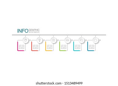 Vector horizontal infographic diagram, template for business, presentations, web design, 6 options.