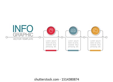 Vector horizontal infographic diagram, template for business, presentations, web design, 3 options.